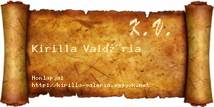 Kirilla Valéria névjegykártya